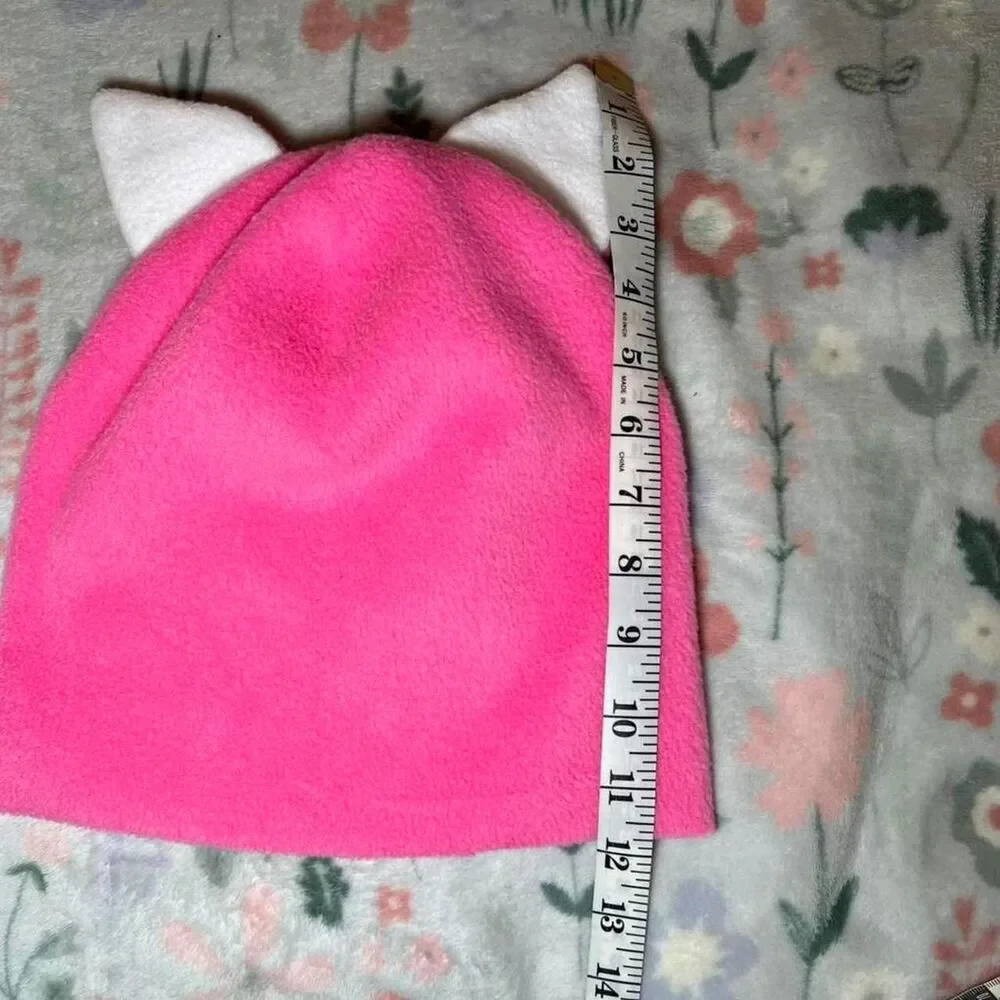 Handmade Pink Cat Ears Kid Beanie - Kawaii Y2K Decora Harajuku Maximalist Scene